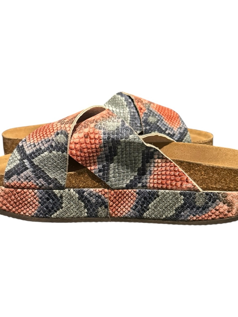 Free People Sidelines Flatform Candy Snake Sandals Slides Women’s Size 39 / 8 - Picture 7 of 9